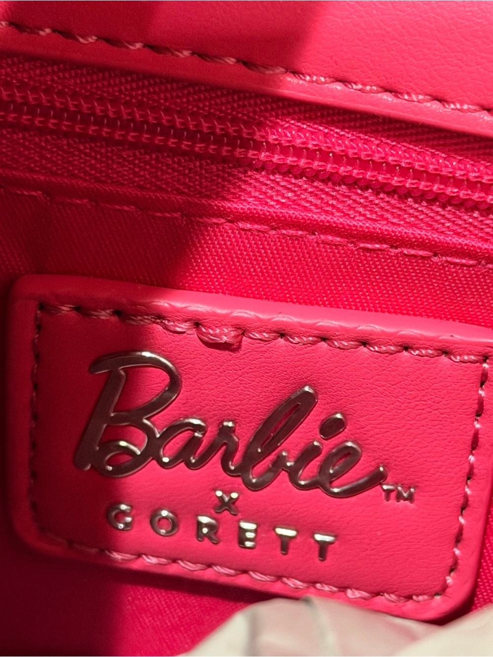 Barbie Hot Pink Embossed Mini Top-Handle Bag - Picture 13 of 17
